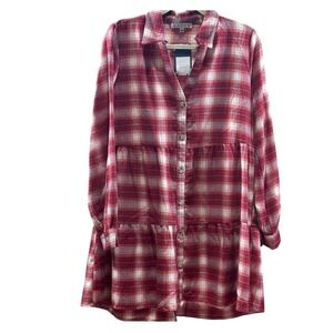HYFVE Red Plaid Dress/Tunic - Boutique Brand NWT